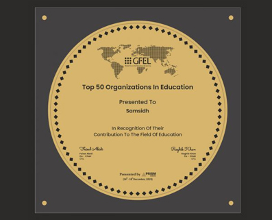 AWARDED AS TOP 50 ORGANISATIONS IN EDUCATION BY GFEL